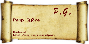 Papp Györe névjegykártya